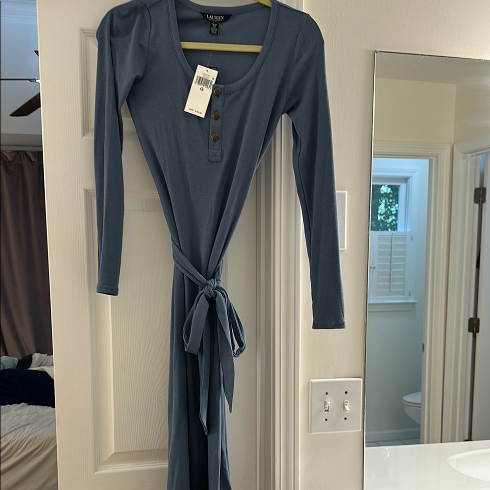 NWT - lauren by Ralph lauren tie Henley dress